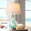 360 Lighting Modern Accent Table Lamp with Dimmer 22" High Blue Gray Art Glass White Drum Shade for Bedroom Living Room Bedside - 2 of 4