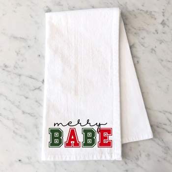 City Creek Prints Merry Babe Bold Tea Towels - White
