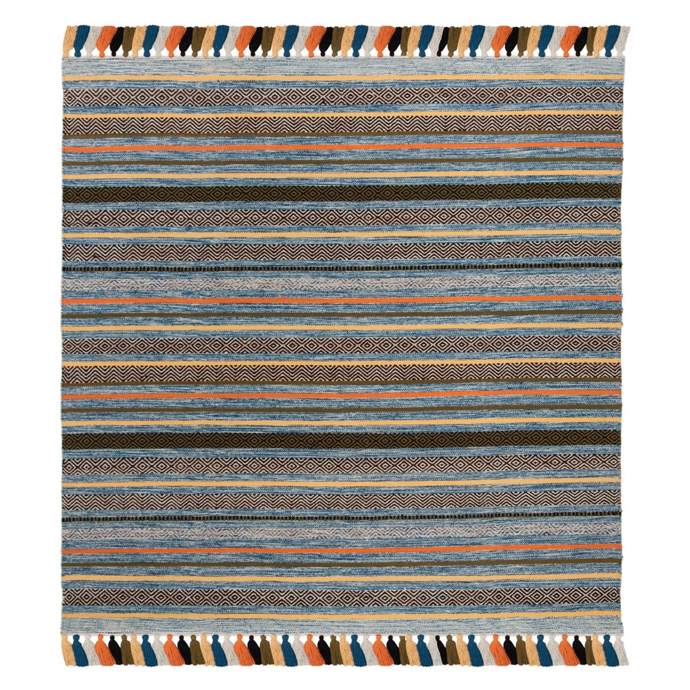 6'x6' Square Lenore Stripe Accent Rug Blue/Multi Square - Safavieh