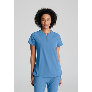 Barco One Women's Flux 2-Pocket Banded Zip Collar Scrub Top - 1 of 4