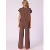 INSPIRE CHIC Women's Knit Matching Sweatsuits Tops and Wide Leg Pants 2 Piece Outfits Sets - 4 of 4