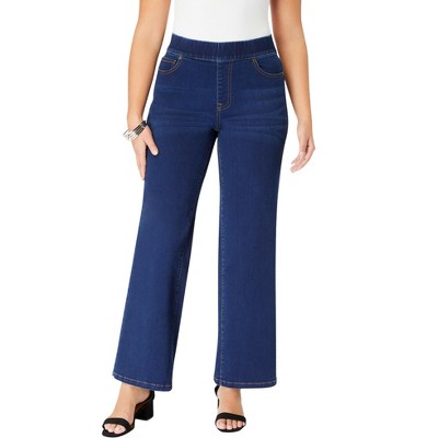 Roaman's Women's Plus Size 360° Stretch Wide-Leg Jean