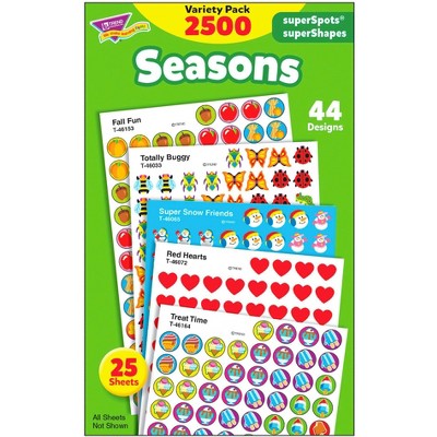 Trend Enterprises Seasons superSpots & superShapes Stickers Variety, pk of 2500