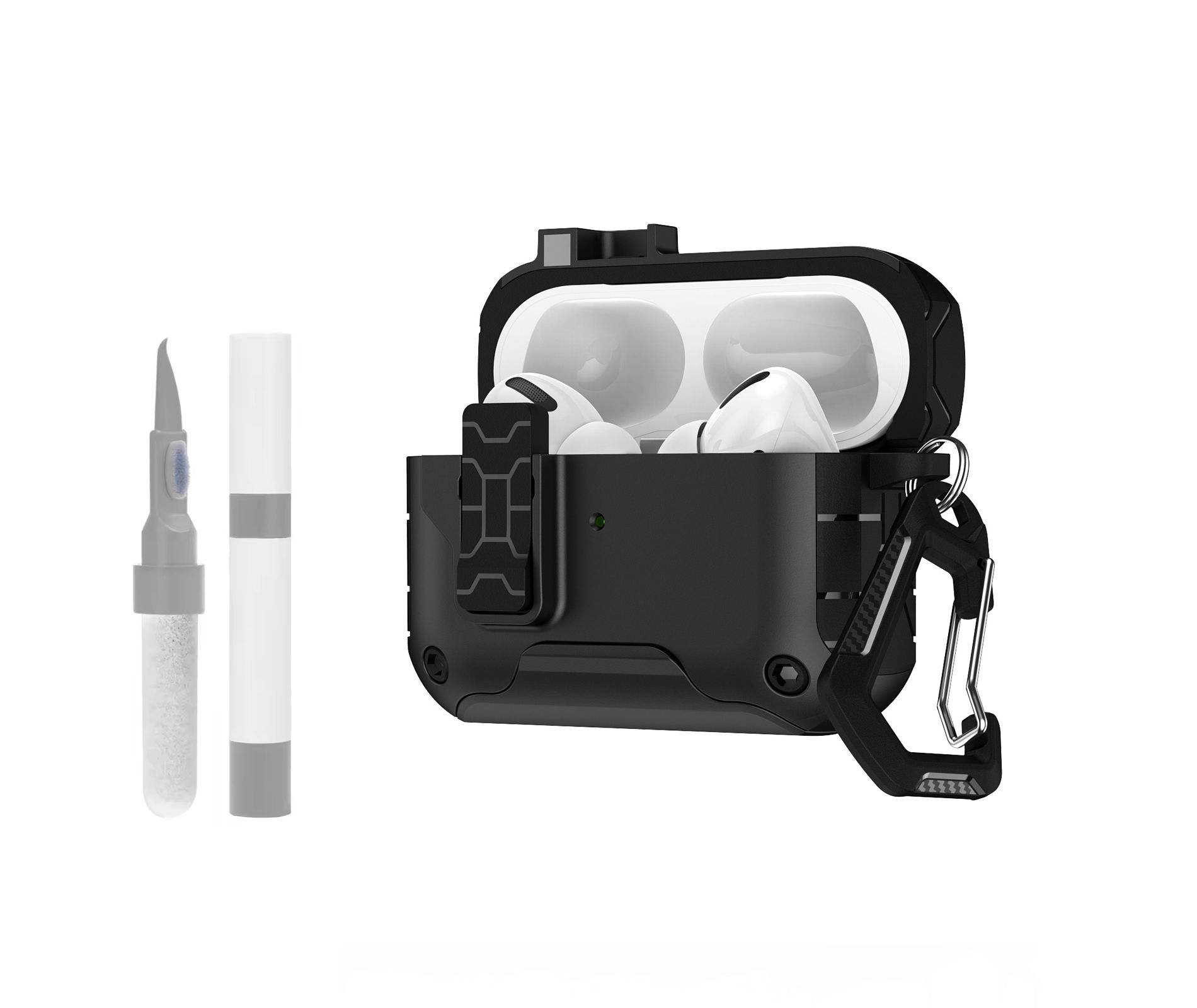 HTUTWOO Apple AirPods Pro 3nd Generation Case, Full Body Shock-Proof Hard Shell Protective Case with Secure Lock and Cleaning Kit