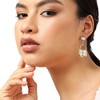 SOHI Women's Ivory White Flora Frame Drop Earrings - 3 of 4