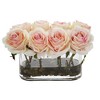 Nearly Natural 5.5-in Blooming Roses in Glass Vase Artificial Arrangement, Burgundy - 3 of 4