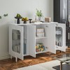 FUFU&GAGA White Versatile Glass Display Case with LED Lighting Sideboard - 3 of 4