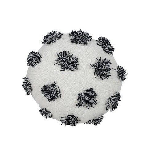 Black round outlet pillow