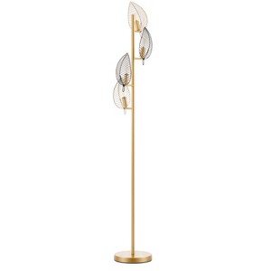 Vynxaria Floor Lamps, 67.3 Inches, Tree - Shaped Design with Leaf - Shaped Shadows, Black/Gray Body, for Bedroom & Living Room - 1 of 4