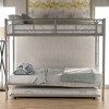 Twin Over Twin Bunk Bed with Trundle, Metal Bunkbeds with Ladder and Guardrail, Convertible Bunkbed Frame for 3 Kid, No Box Spring Needed - 2 of 4