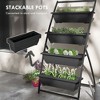 COWLOWN Black Raised Garden Bed, 4 Tier Vertical Garden Planter Set, Outdoor Planter Boxes with Stand, Elevated Garden for Vegetable, Flowers, Herbs - 3 of 4
