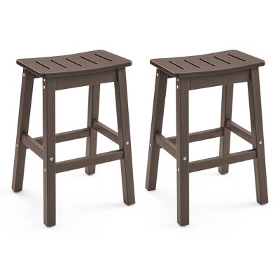 Arceso Outdoor Bar Stools Set of 2, 25 Inch HDPE Counter Height Bar Stools, All Weather Resistant Patio Bar Stools for Balcony, Backyard