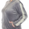 Plus Size 2-Piece Velour with Faux Leather Stripe - 4 of 4