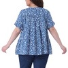 Agnes Orinda Women's Plus Size Polka Dots Casual Round Neck Flutter Sleeve Peplum Babydoll Blouses - 4 of 4