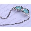 Anna-Kaci Women's Zigzag Blue Crystal Pendant Necklace, Modern Design with Adjustable Chain, Perfect for Casual and Formal Wear - Zigzag - 3 of 4