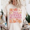 All Oopsies No Daisies Mom Floral T-Shirt, Boho Funny Quote White Tee for Free-Spirited and Stylish Mothers| OrnamentallyYou - 4 of 4