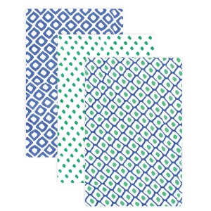 Hudson Baby Infant Boys Cotton Muslin Swaddle Blankets, Blue Dots, One Size - 1 of 4