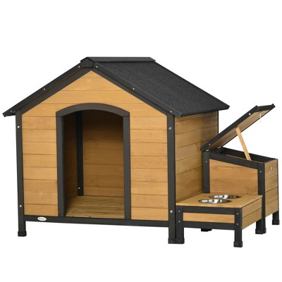 PawHut dog house indoor & medium-large outdoor wooden plastic dog