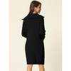 INSPIRE CHIC Women's Fall Winter Zipper V Neck Long Sleeve Slim Fit Casual Sweater Dress - 4 of 4