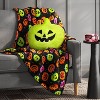 Pumpkin Shaped Halloween Faux Shearling Pillow Green - Hyde and EEK! Boutique™: Indoor Decorative, Oval - 2 of 4