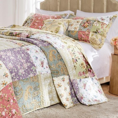 King Size Multicolor Cotton Reversible Bedspread Set