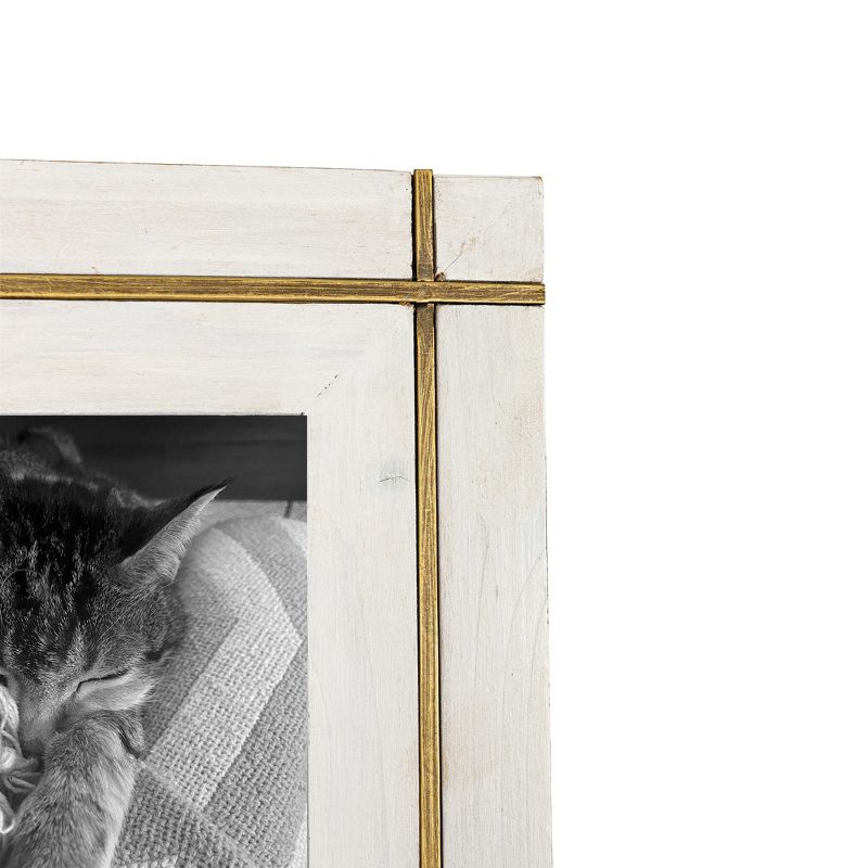 4x6 Inch Bordered Picture Frame White Wood, MDF, Metal & Glass by Foreside Home & Garden, 4 of 8
