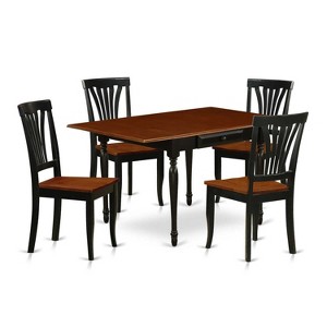 5-Piece Black and Cherry Finish Solid Wood Top-Dining Room Set -Seats 4 - 1 of 4