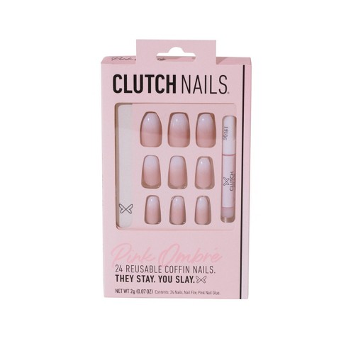 Clutch Nails - Press On Nails - Pink Ombre - 24ct : Target