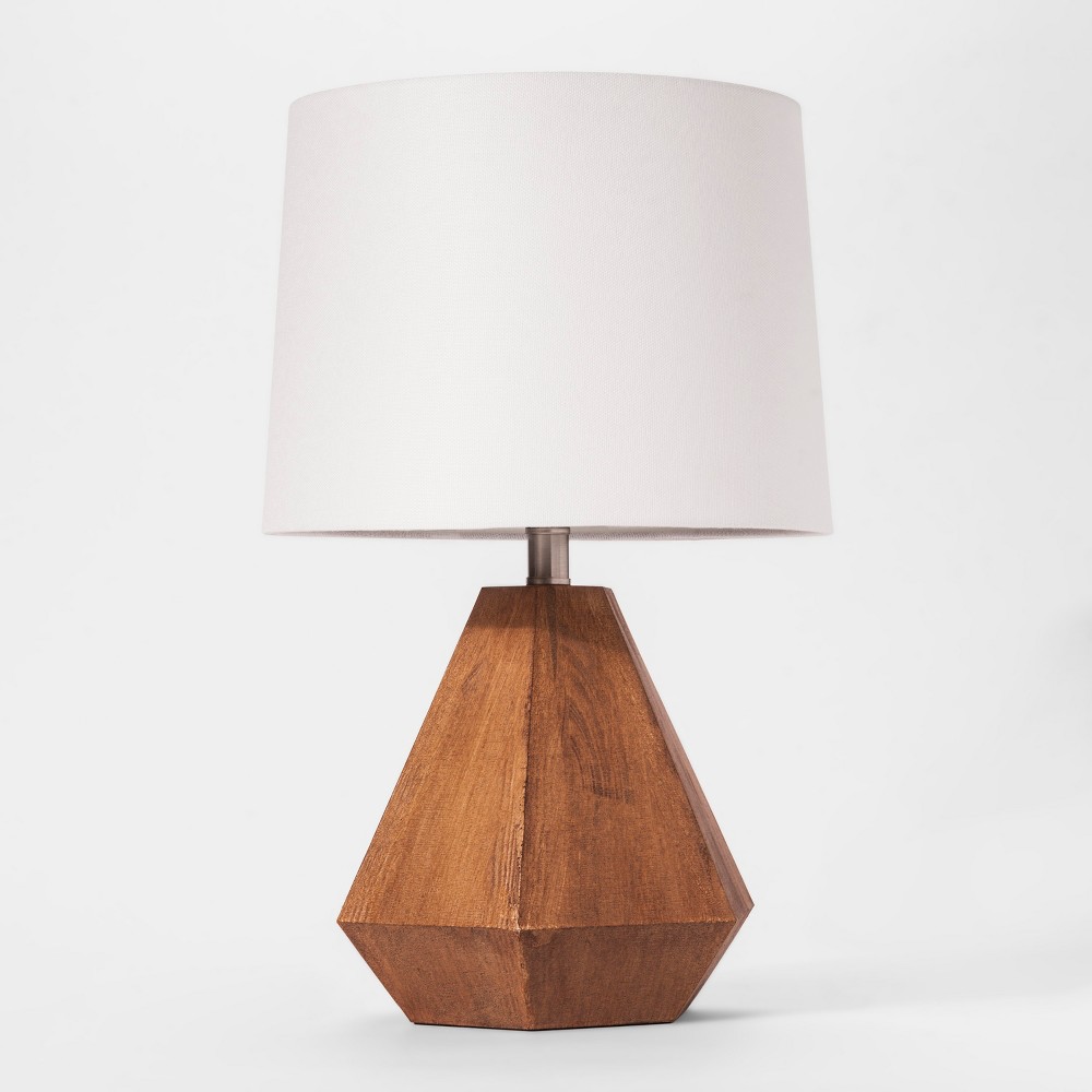 Photos - Floodlight / Street Light Wood-Like Table Lamp  - Brown - Cloud Island™(Includes LED Light Bulb)