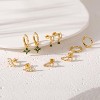 14K Gold Plated Hoop & Dangle Earring Stack Set | Hypoallergenic 20G Multi-Piercing Jewelry - 4 of 4