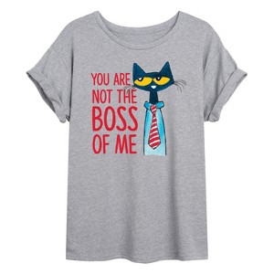 Women's - Pete the Cat - Not The Boss Of Me Oversized Graphic T-Shirt - 1 of 4