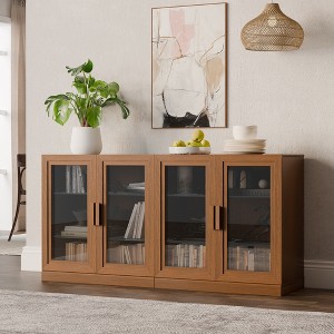 Dovelina Adjustable Hinges Cable Management! Black Sideboard Solves Storage Pain Points - 1 of 4