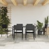 vidaXL Garden Dining Set Black PE Rattan, Powder-Coated Steel, Glass - 63" Table Length Black 6 - 2 of 4