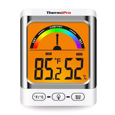 Thermopro Tp65w Indoor Outdoor Thermometer Digital Wireless Hygrometer  Temperature Humidity Monitor With Touchscreen And Backlight In Multicolored  : Target