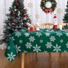 Christmas Tablecloth, Simple Snow Stick Figure Washable Table Cover, Holiday Decorative Dining Table Cover for Party Picnic Dinner Decor - 2 of 4