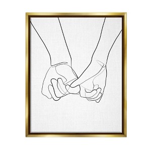 Stupell Industries Fluid Line Abstract Couple Holding Hands Black White - 1 of 4