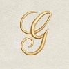 Avanti  Ivory with Gold Script Monogram Fingertip Towel Letter   G - 2 of 3