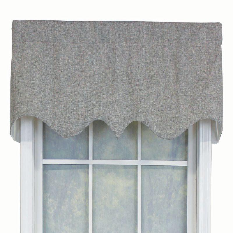 RLF Home R-Crosby Essential Solid Color Fabric Printed Regal Valance 3" Rod Pocket 50" x 17" Ash Gray, 1 of 4