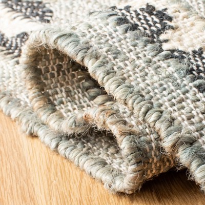 Handmade Blue and Black Wool Kilim Area Rug