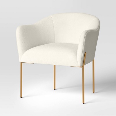 Gladden Rounded Back Anywhere Chair Cream Boucle/Brass - Threshold™