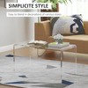 32inLong Rectangle All Acrylic 15mm Thick Waterfall Coffee Table, Clear - 4 of 4