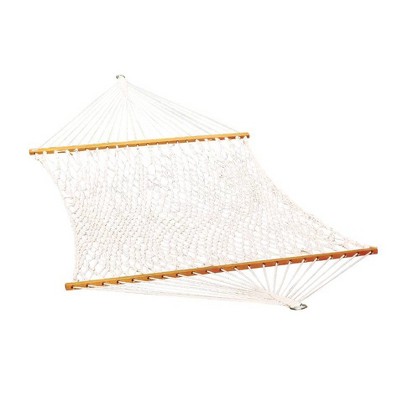 White Cotton Rope Two-Person Patio Hammock