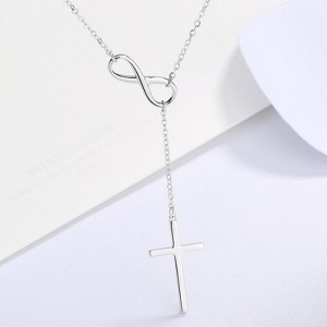BEAFUP Sterling Silver Cross Pendant Necklace for Women, Minimalist Choker Chain,Tarnish-Resistant, Perfect for Daily Wear - 1 of 4