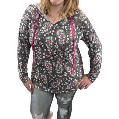 Women's Spring Floral Hoodie - honeyme
