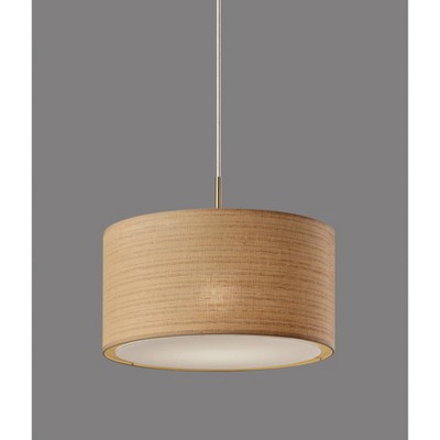 Harvest 22" Antique Brass Large Pendant with Natural Woven Shade