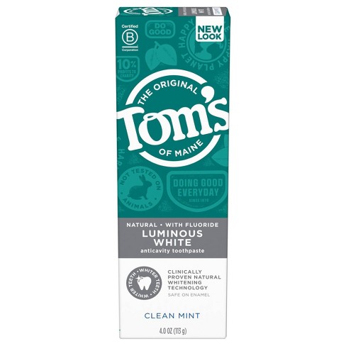 Tom's of Maine Luminous White Anti-cavity Toothpaste Clean Mint - 4.0oz - image 1 of 4