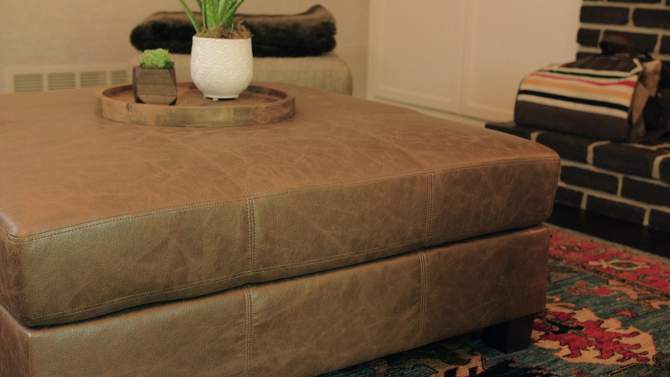 40" Rectangle Ottoman with Pillowtop and Exposed Stitching - WOVENBYRD, 2 of 19, play video