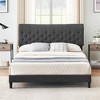 WhizMax Queen Platform Bed Frame with Adjustable Upholstered Headboard, Upholstered Mattress Foundation, No Box Spring Needed, Gray - 3 of 4