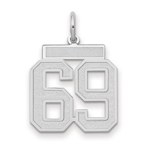 Black Bow Jewelry 14k White Gold, Jersey Collection, Medium Number 69 Pendant - 1 of 3
