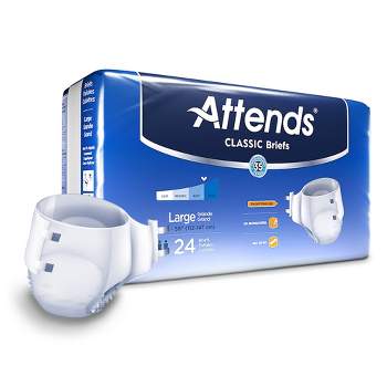 Attends Advanced Briefs For Incontinence, Ultimate Absorbency, Unisex,  Medium, 24 Count, 4 Packs, 96 Total : Target